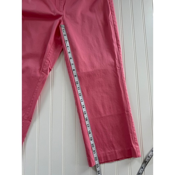New York & Company Womens 8 Pink Cropped Capri Pants Cotton Stretch Pockets - Picture 3 of 9